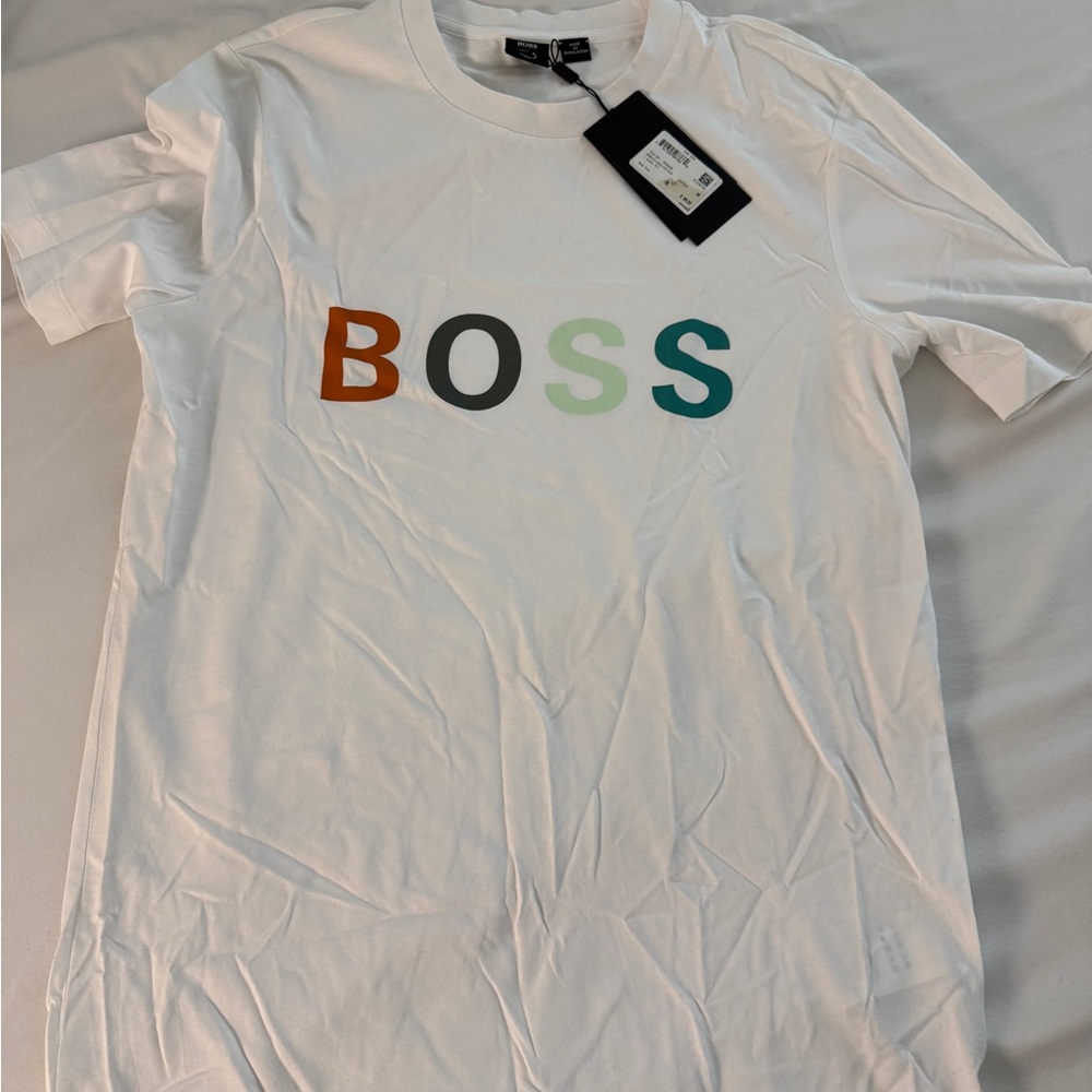 Hugo Boss White Tee with Black Accents